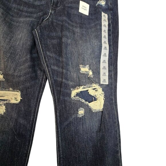 Old Navy Jeans Size 18 Distressed Power Slim Straight High Rise Ankle NWT JJ3846 - Picture 7 of 10